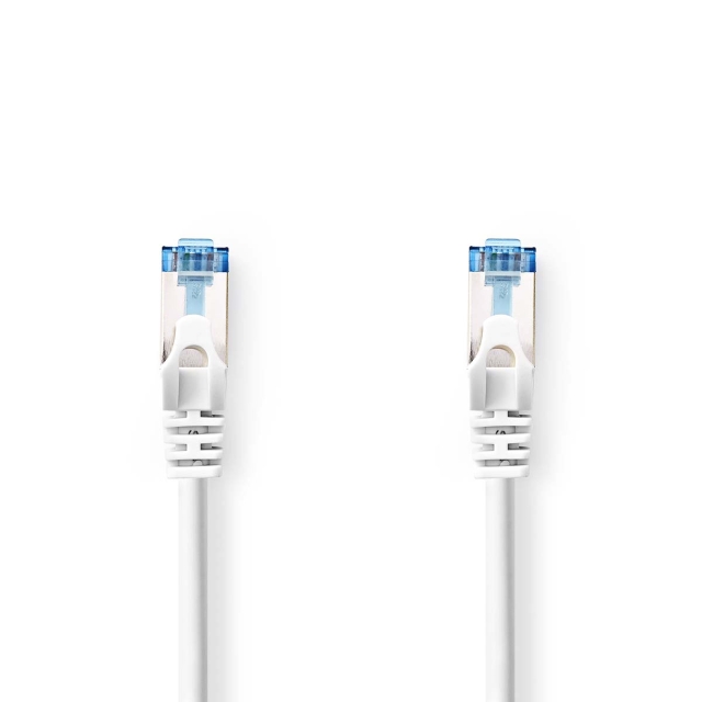 Nedis CAT6a verkkokaapeli | S/FTP | RJ45 uros | RJ45 uros | 0.25 m | Snagless | Pyöreä | LSZH | Valkoinen | Label