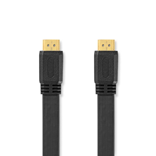 Nedis High Speed HDMI ™ Kaapeli Ethernet | HDMI™ liitin | HDMI™ liitin | 4K@30Hz | 10.2 Gbps | 2.00 m | Litteä | PVC | Musta | Label