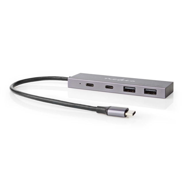 Nedis USB-keskitin | 1x USB-C™ 3.2 Gen 2 Male | 2x USB-A 3.2 Gen 2 Female / 2x USB-C™ 3.2 Gen 2 Female | 4-Porttinen port(s) | USB 3.2 Gen 2 | USB Virta | 10 Gbps