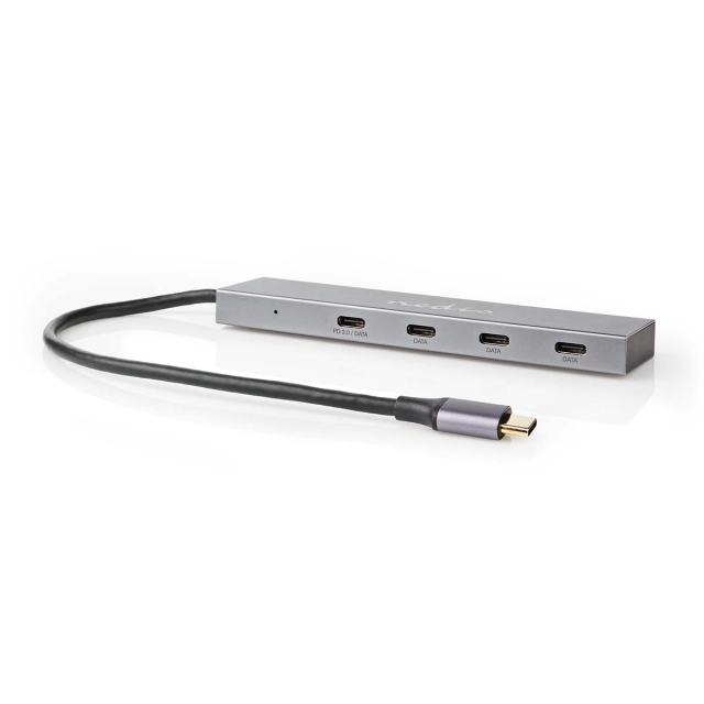 Nedis USB-keskitin | 1x USB-C™ 3.2 Gen 2 Male | USB-C™ 3.2 Gen 2 Female with PD 3.0 / 3x USB-C™ 3.2 Gen 2 Female | 4-Porttinen port(s) | USB 3.2 Gen 2 | USB Virta | 10 Gbps
