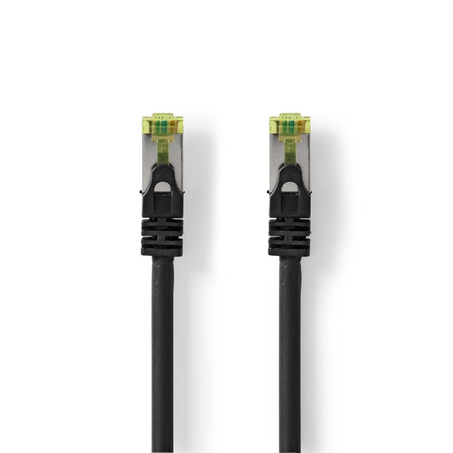Nedis CAT7 verkkokaapeli | S/FTP | RJ45 uros | RJ45 uros | 0.50 m | Snagless | Pyöreä | LSZH | Musta | Label