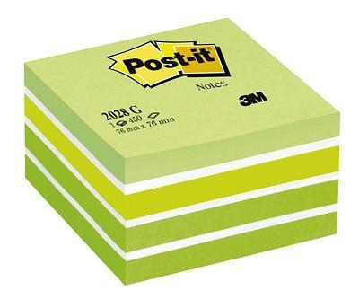 3M Post-it viestilappukuutio vihreä pastellivärilajitelma 76 x 76 mm