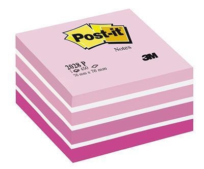3M Post-it viestilappukuutio pinkki pastellivärilajitelma 76 x 76 mm