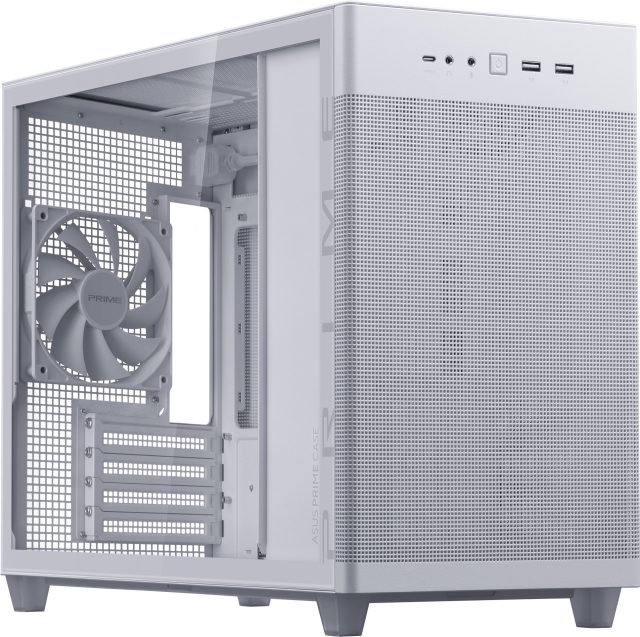 ASUS Prime AP201 TG Micro-ATX-kotelo ikkunalla, valkoinen