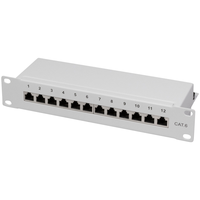 LogiLink Patchpanel 12-portar Cat6 för 10" rack U1 Grå