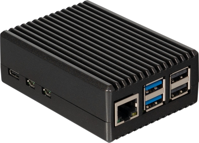 Raspberry Pi alumiinikotelo jäähdytyssiilillä, Raspberry Pi 5 B, musta