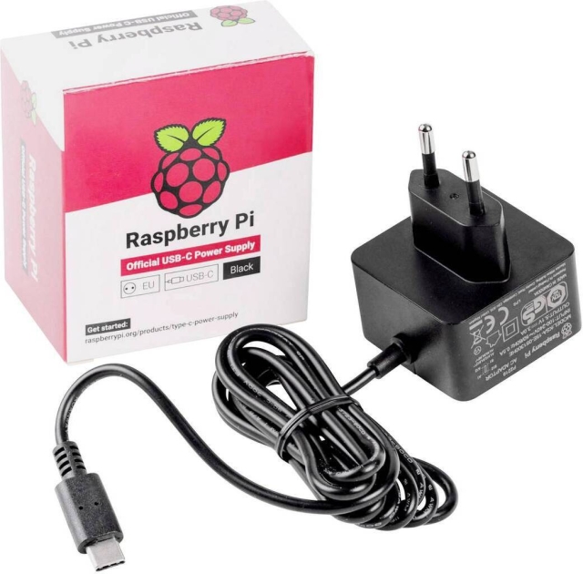 Raspberry Pi 5 B virallinen verkkovirtasovitin, 27 W