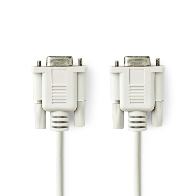 Nedis Nollamodeemikaapeli | D-SUB 9-Pin naaras | D-SUB 9-Pin naaras | Niklattu | 2.00 m | Pyöreä | PVC | Valkea | Label