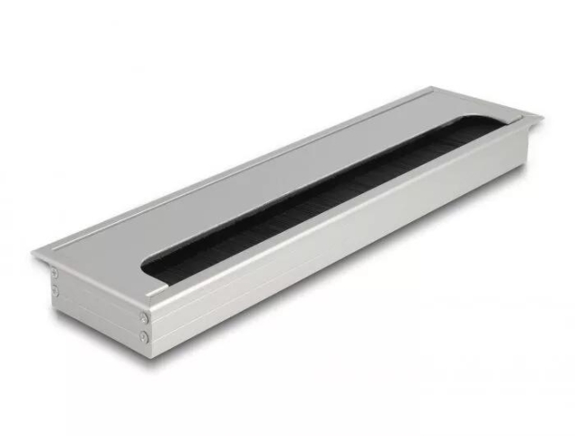 DeLOCK Cable grommet for table mounting 300 x 80 x 28 mm silver