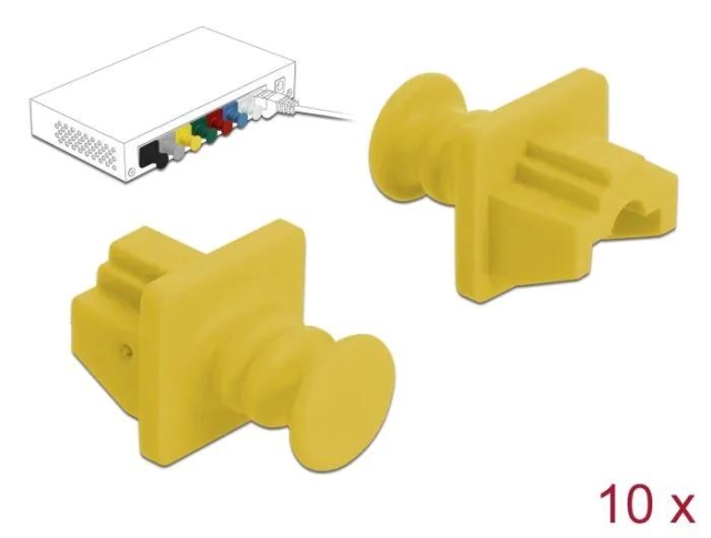 DeLOCK Dust Cover for RJ45 jack 10 pieces yellow