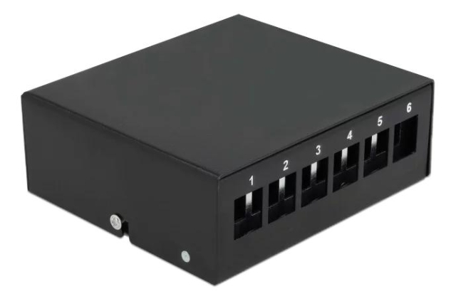 DeLOCK Keystone Patch Panel 6 Port black