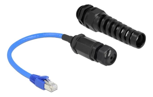 DeLOCK Cable RJ45 plug to RJ45 jack Cat.6 waterproof w/ cable gland