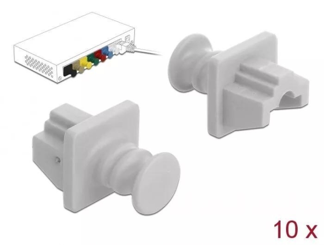 DeLOCK Dust Cover for RJ45 jack 10 pieces white