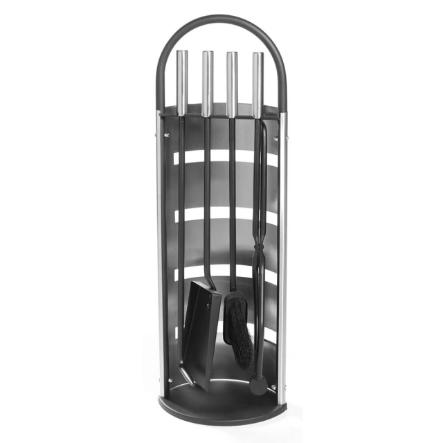 Mustang Fireplace Set 4-Piece Stainless