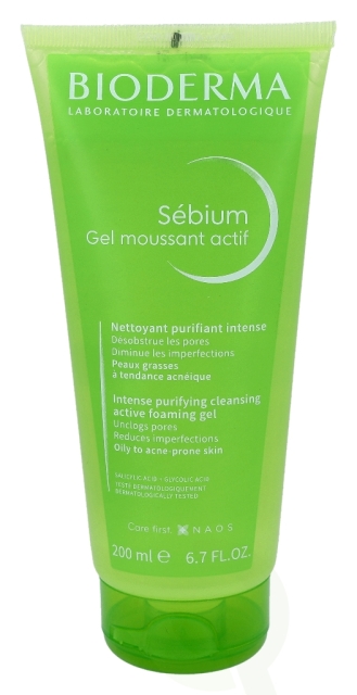Bioderma Sebium Gel Moussant Actif Foaming Gel 200 ml Oily To Acne-Prone Skin