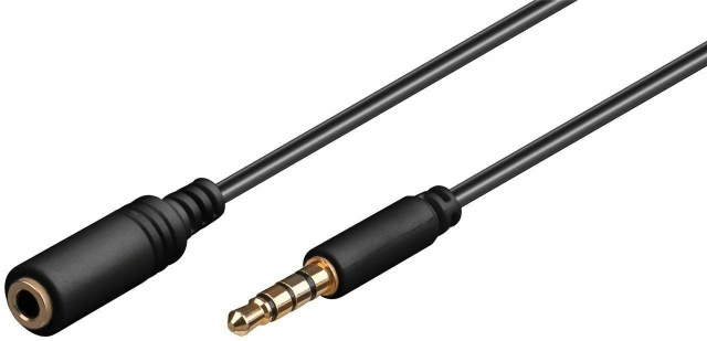 Goobay TRRS 4pin 3,5 mm uros - 3,5 mm naaras -audiojatkokaapeli, 5 m