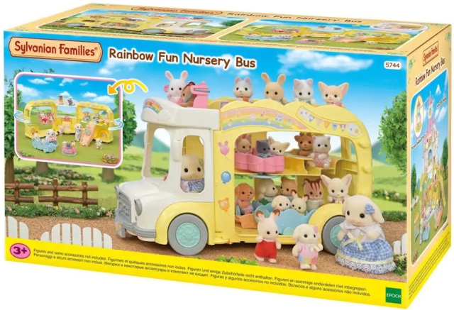 Sylvanian Families 3-kerrosbussi leikkipuistolla