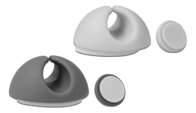 DeLOCK Adhesive cable holder, 6-pack, 3x grey, 3x white, TRP