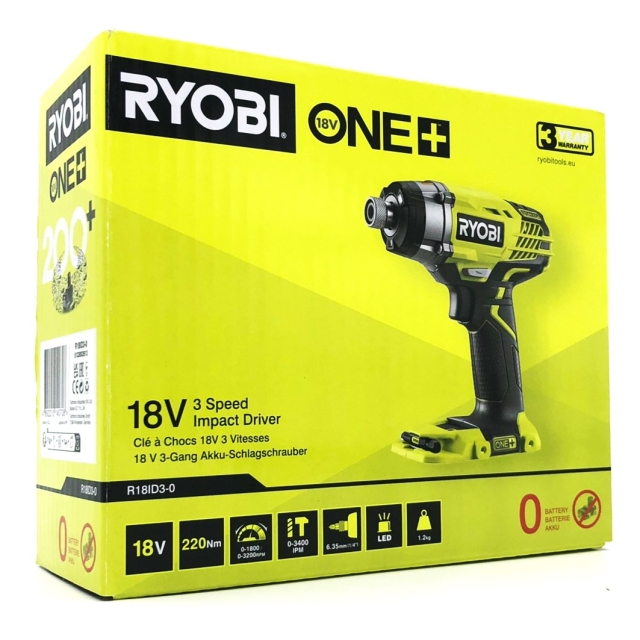 Ryobi One+ R18ID3-0 Impact drill without battery Without battery Without battery Without battery Without battery 1/4