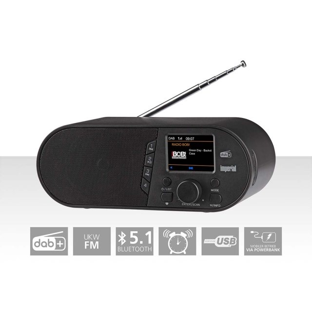 imperial DABMAN d105 Kompakti DAB+ / FM / Bluetooth-radio Musta