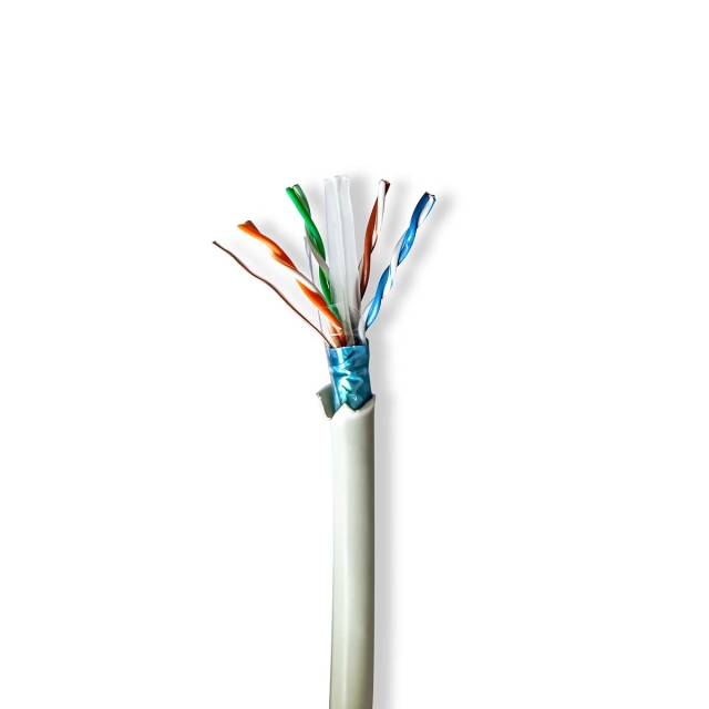 Nedis Verkkokaapeli | CAT6 | Säikeinen | F/UTP | Puhdas kupari | 50.0 m | Sisäkäyttöön | Pyöreä | LSZH | Harmaa | Vetolaatikko