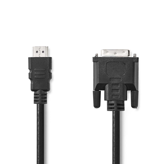 Nedis HDMI™ -kaapeli | HDMI™ liitin | DVI-D 24+1-Pin Uros | 1080p | Niklattu | 3.00 m | Suora | PVC | Musta | Label