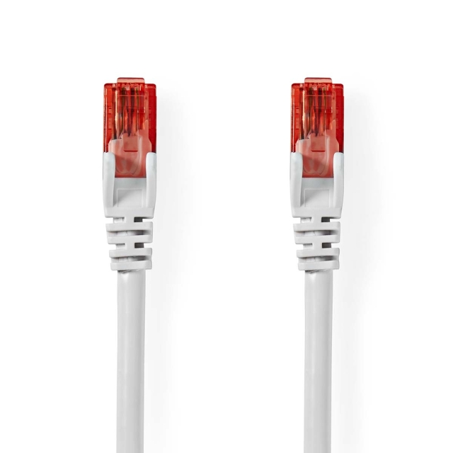 Nedis CAT6 Verkkokaapeli | RJ45 uros | RJ45 uros | U/UTP | 30.0 m | Pyöreä | PVC | Valkoinen | Label