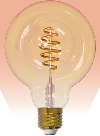 Airam SmartHome Globe 95 -älylamppu, E27, amber, 350lm, 1800-3000K, WiFi
