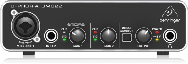 BEHRINGER U-Phoria UMC22 -äänikortti USB-väylään