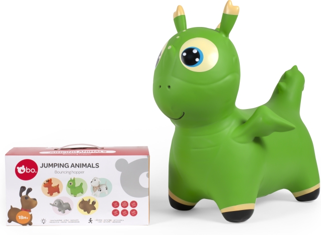 bo Jumping Animal Bouncer -pomppueläin, Green Dino