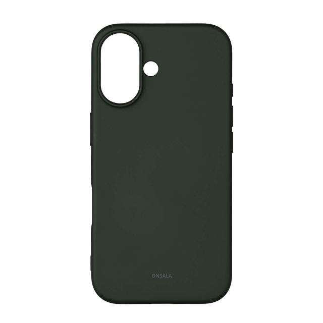 Onsala Mobilkuori silikonituntumalla Olive Green - iPhone 16