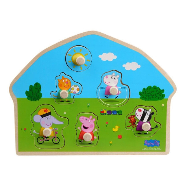 Barbo Toys Peppa Pig muotoinen puinen palapeli - Leikkikenttä