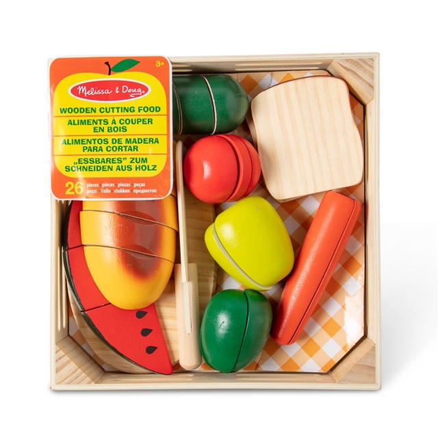Melissa & Doug Ruokaleikki Puinen leikkuu ruoka