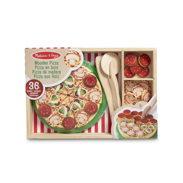 Melissa & Doug Ruoka leikkiä puinen pizza