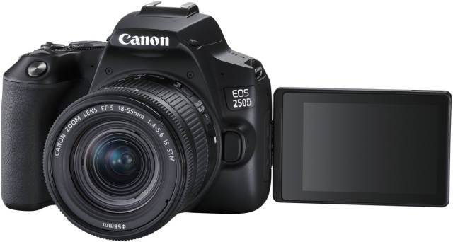 Canon EOS 250D -järjestelmäkamera, musta + 18-55 IS STM