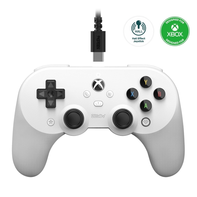 8Bitdo Pro 2 langallinen Xbox Gamepad valkoinen