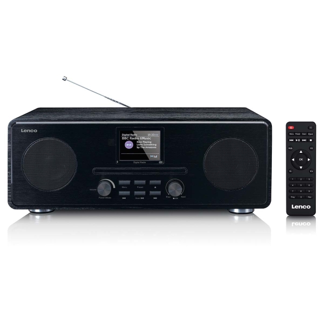 Lenco DAB+ FM-radio CD MP3-soittimella Bluetooth® Musta