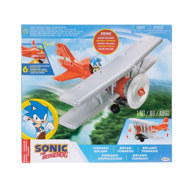 JAKKS Pacific Sonic the Hedgehog 2.5 tuuman leikkisetti Tornado Biplane (kaksitaso)