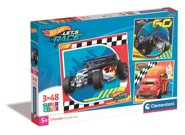 Clementoni 3x48 kpl Palapelit Lapset Hotwheels-pyörät
