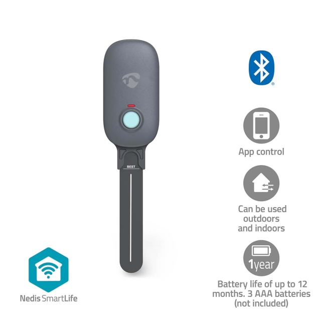 Nedis SmartLife maaperän kosteusmittari | Bluetooth® | Paristokäyttöinen | IP55 | 0 - 100 % | Android™ / IOS
