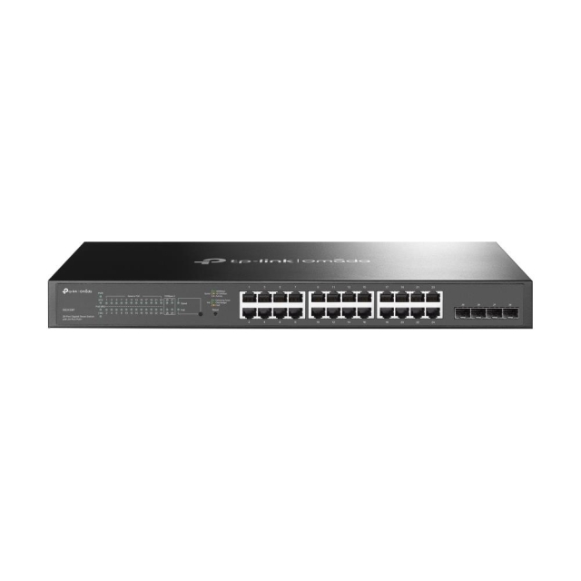 TP-Link JetStream 24-porttinen 10/100 Mbps + 4-porttinen Gigabit Smart Switch 24-porttisella PoE+:lla varustettuna