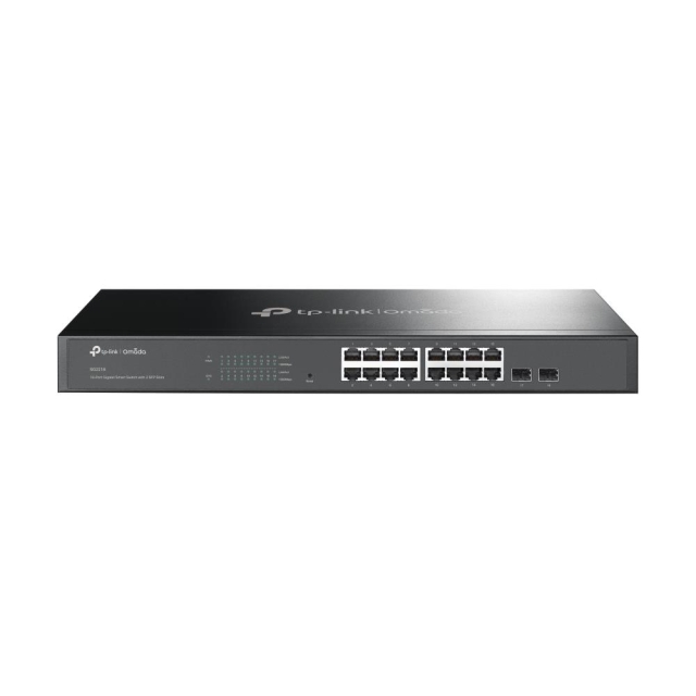 TP-Link JetStream 16-porttinen Gigabit Smart -kytkin, jossa on 2 SFP-paikkaa