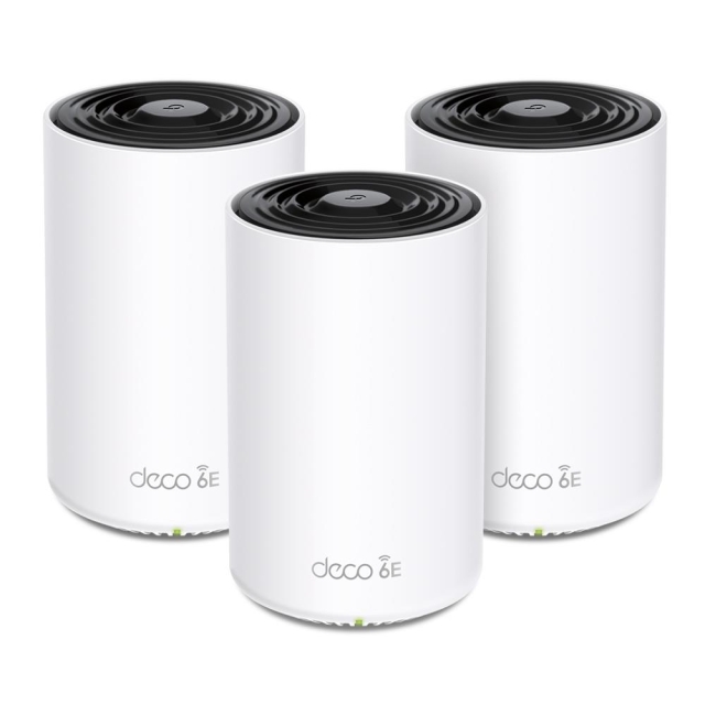 TP-Link Deco XE75 Pro (3-pack) Wi-Fi 6E AXE5400 Koko kodin verkko-WiFi-järjestelmä (Whole-Home Mesh)