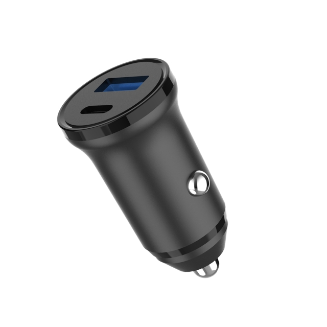 Gear Laturi 12/24V 1xUSB-C + 1xUSB-A PD 30W + QC18.0W MAX Musta