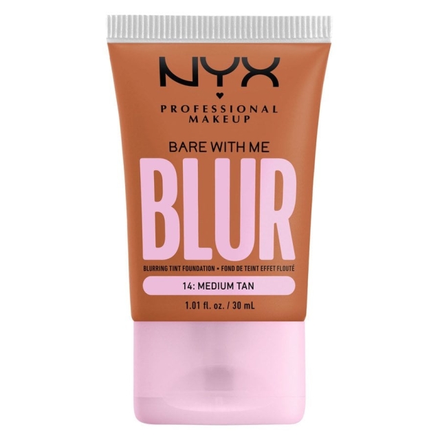 NYX Professional Makeup Bare With Me Blur Tint Foundation 14 Medium Tan -värisävy, keskiruskea
