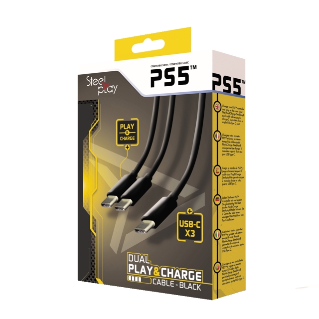 Steelplay Dual Play & Charge -kaapeli PS5-ohjaimille