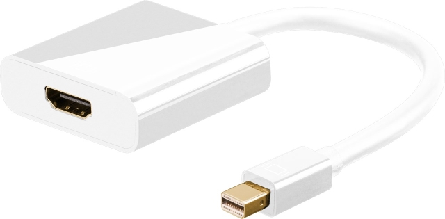 Goobay Mini DisplayPort™/HDMI™-adapterkabel 1.2, Guldpläterad Mini DisplayPort plugg > HDMI™-uttag (typ A)