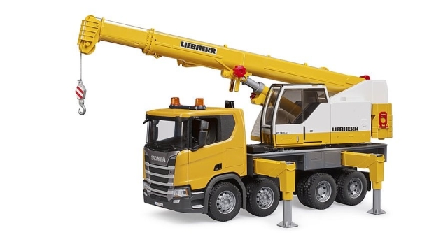 Bruder Scania Super 560R Liebherr nosturiauto Light & Soundilla (03571)