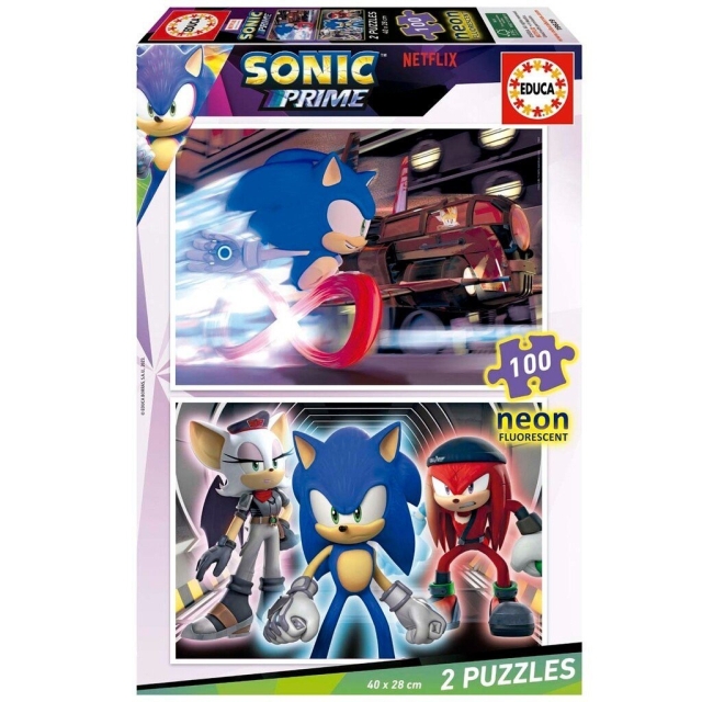 Educa 2x100 Sonic Prime Neon Puzzle (80-19629)