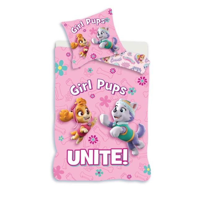 Paw Patrol Vuodevaatteet - Junior-koko 100x140 cm - Tyttöpennut